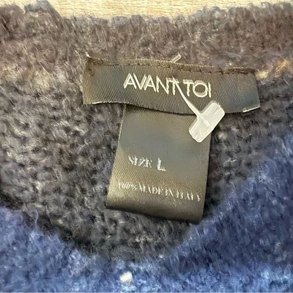 Avant Toi Italian Distressed Knit Sweater Paint Splatter Made in Italy Size L
